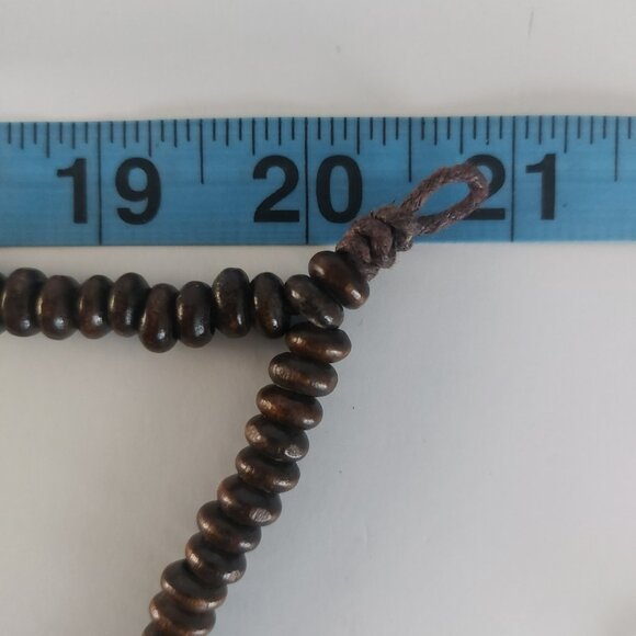 Brown Purple Wooden Beads Necklace 2 Layers Boho Earth Tone Statement Like New - Picture 7 of 9